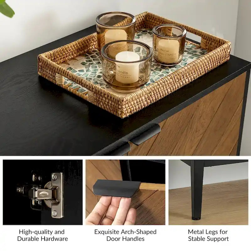 Ensemble de 2 armoires de rangement Jakob Modern avec étagère réglable par HOLALA HOME