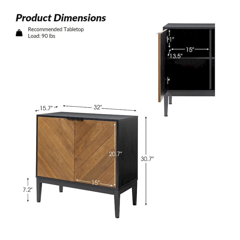 Ensemble de 2 armoires de rangement Jakob Modern avec étagère réglable par HOLALA HOME