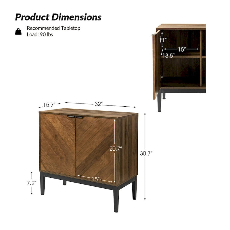 Ensemble de 2 armoires de rangement Jakob Modern avec étagère réglable par HOLALA HOME