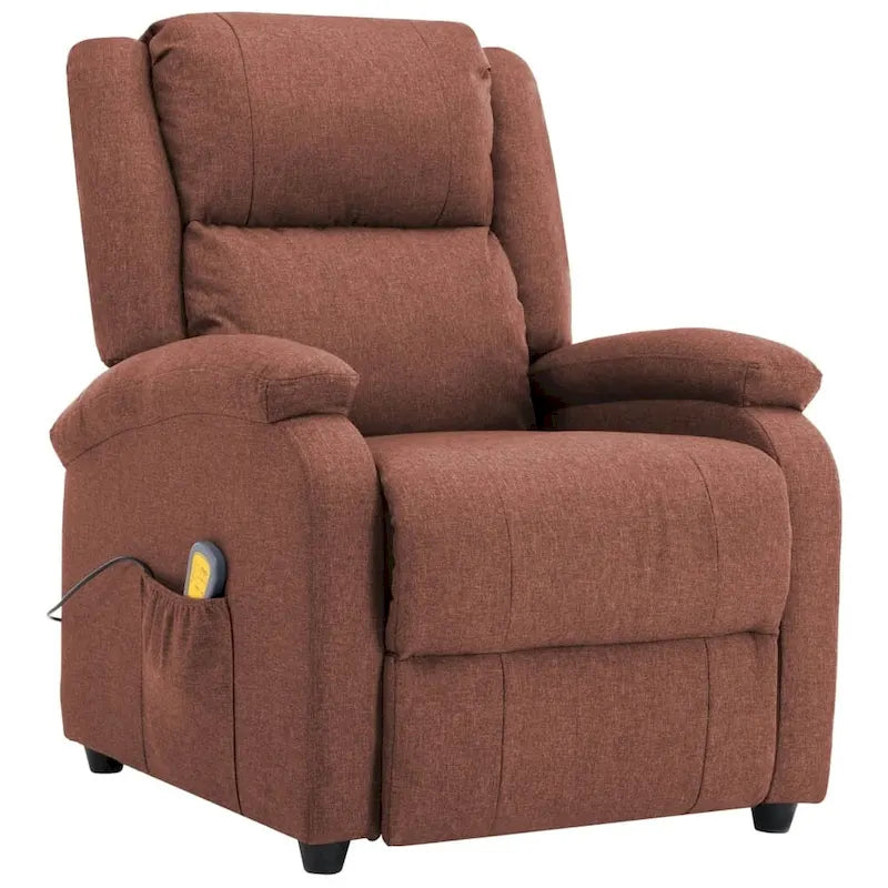 Fauteuil de massage en tissu marron - 71 x 92 x 96 cm