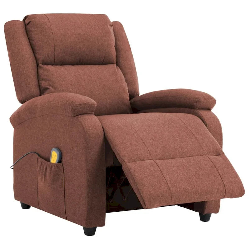 Fauteuil de massage en tissu marron - 71 x 92 x 96 cm