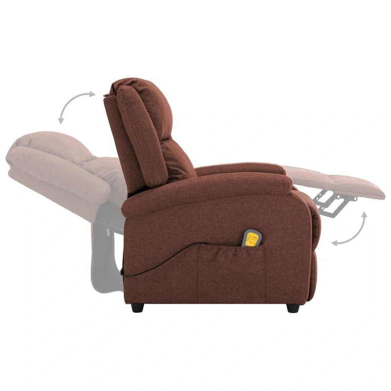 Fauteuil de massage en tissu marron - 71 x 92 x 96 cm