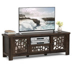 Meuble TV Rétro Gymax 55 avec Portes Miroir &