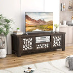 Meuble TV Rétro Gymax 55 avec Portes Miroir &