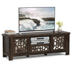 Meuble TV Rétro Gymax 55 avec Portes Miroir &