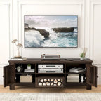 Meuble TV Rétro Gymax 55 avec Portes Miroir &