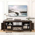 Meuble TV Rétro Gymax 55 avec Portes Miroir &