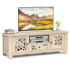 Meuble TV Rétro Gymax 55 avec Portes Miroir &