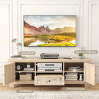 Meuble TV Rétro Gymax 55 avec Portes Miroir &
