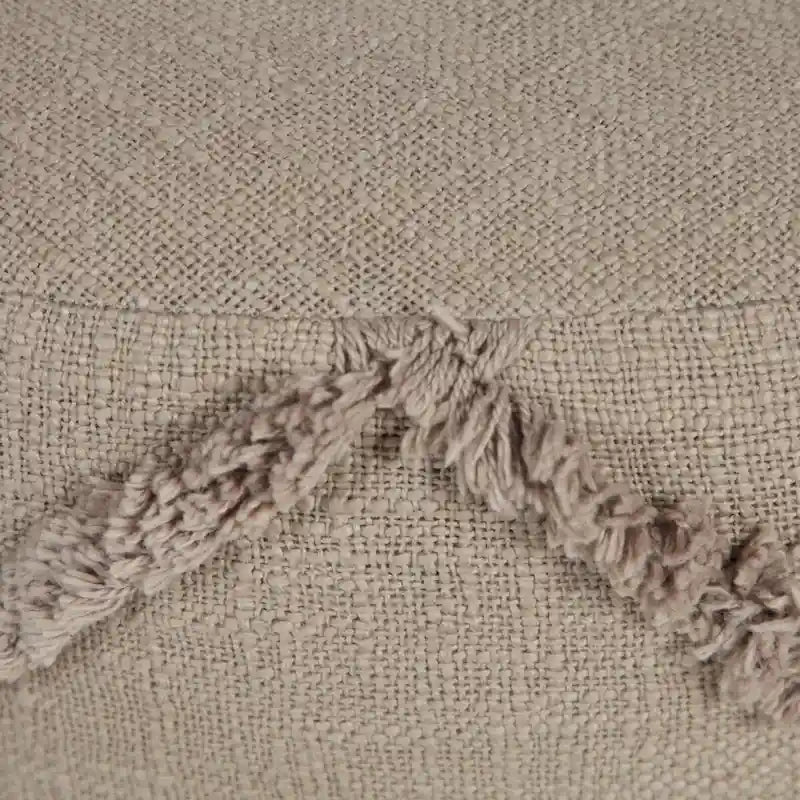 Repose-pieds rond pouf ottoman 18 marron à texture unie diamant