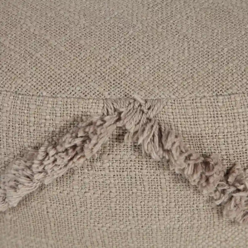 Repose-pieds rond pouf ottoman 18 marron à texture unie diamant