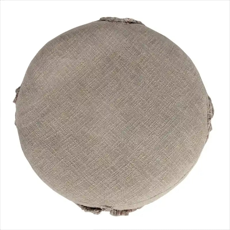 Repose-pieds rond pouf ottoman 18 marron à texture unie diamant