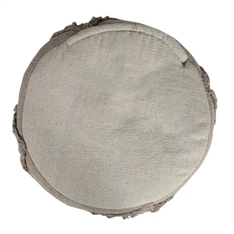 Repose-pieds rond pouf ottoman 18 marron à texture unie diamant