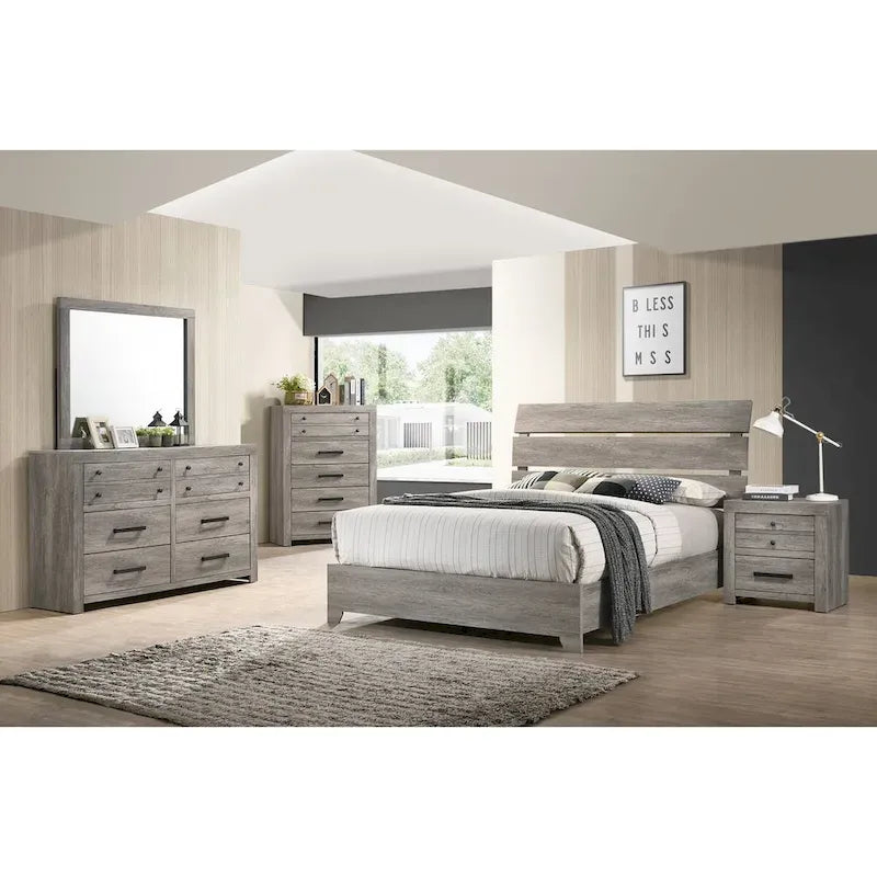 Lit plateforme gris