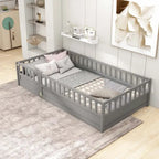 Lit de sol Montessori en bois pour enfant avec sommier à lattes