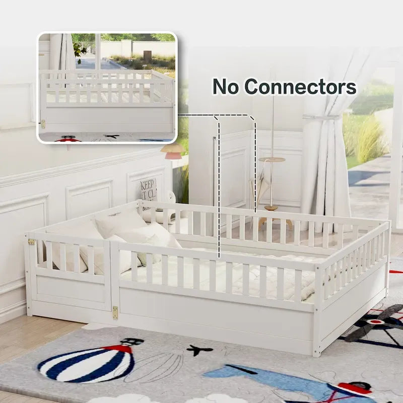 Lit de sol Montessori en bois pour enfant avec sommier à lattes