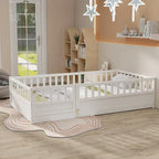 Lit de sol Montessori en bois pour enfant avec sommier à lattes