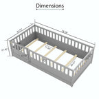 Lit de sol Montessori en bois pour enfant avec sommier à lattes