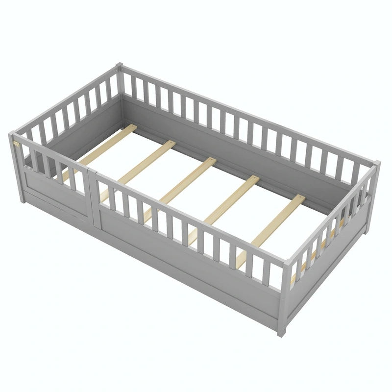 Lit de sol Montessori en bois pour enfant avec sommier à lattes