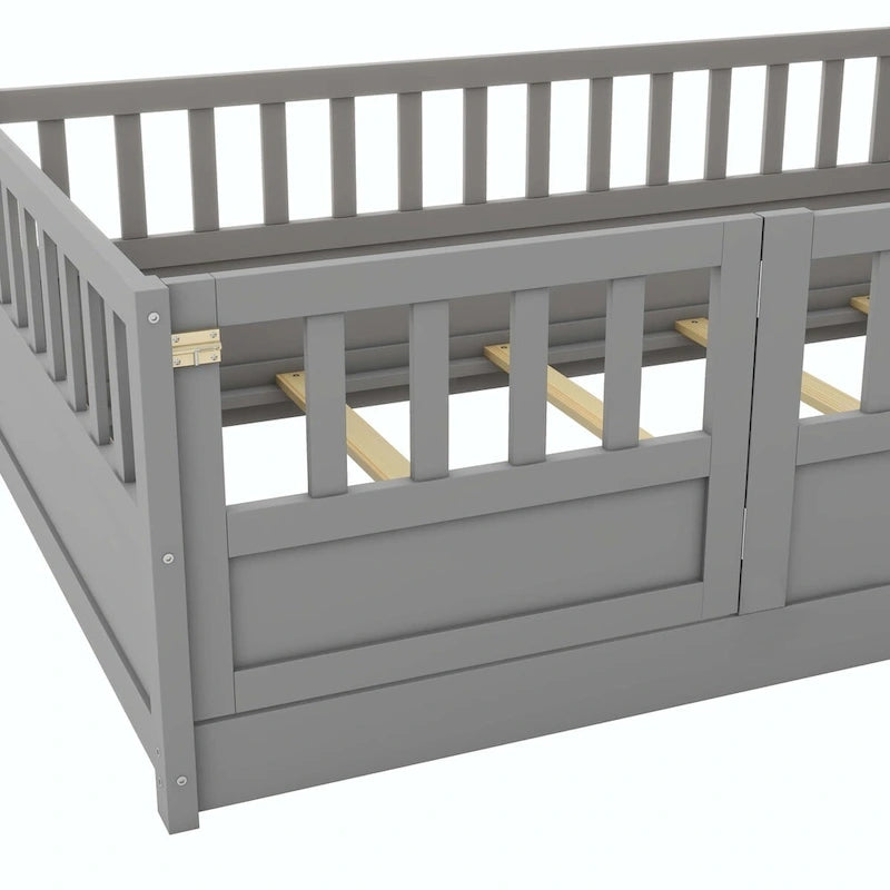 Lit de sol Montessori en bois pour enfant avec sommier à lattes