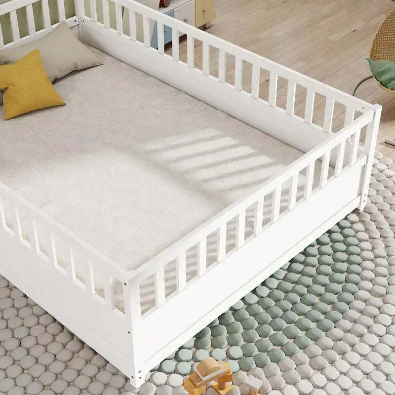 Lit de sol Montessori en bois pour enfant avec sommier à lattes