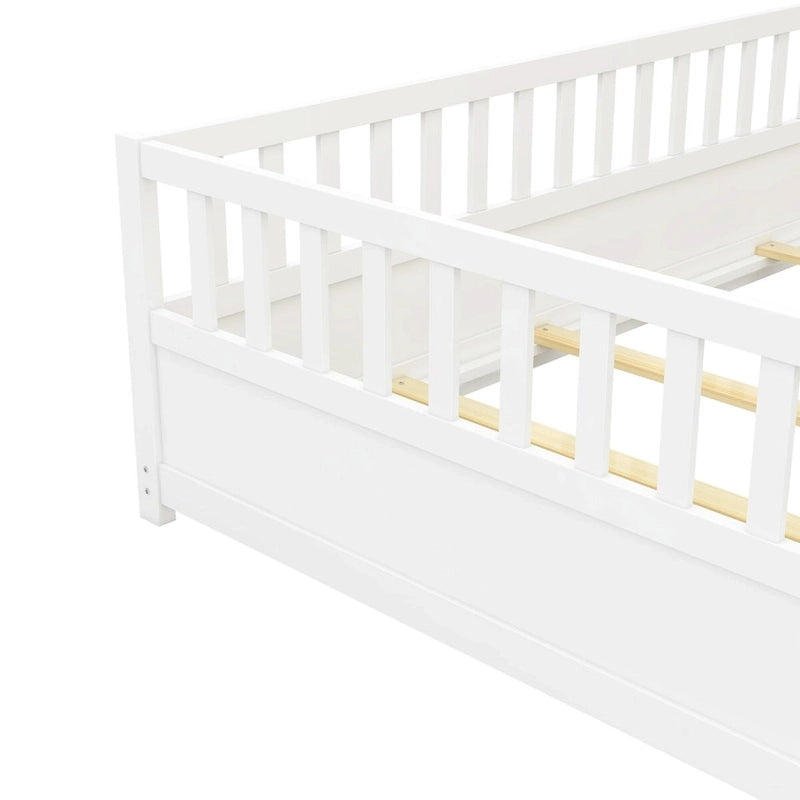 Lit de sol Montessori en bois pour enfant avec sommier à lattes
