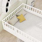Lit de sol Montessori en bois pour enfant avec sommier à lattes