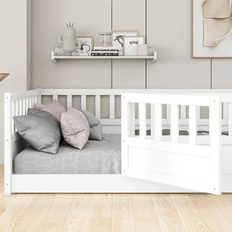 Lit de sol Montessori en bois pour enfant avec sommier à lattes