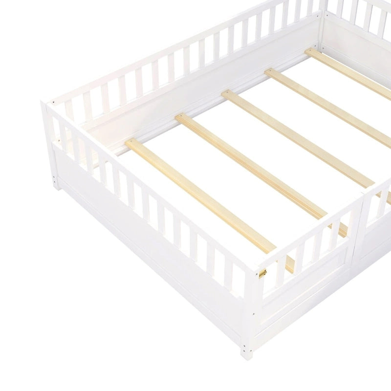 Lit de sol Montessori en bois pour enfant avec sommier à lattes
