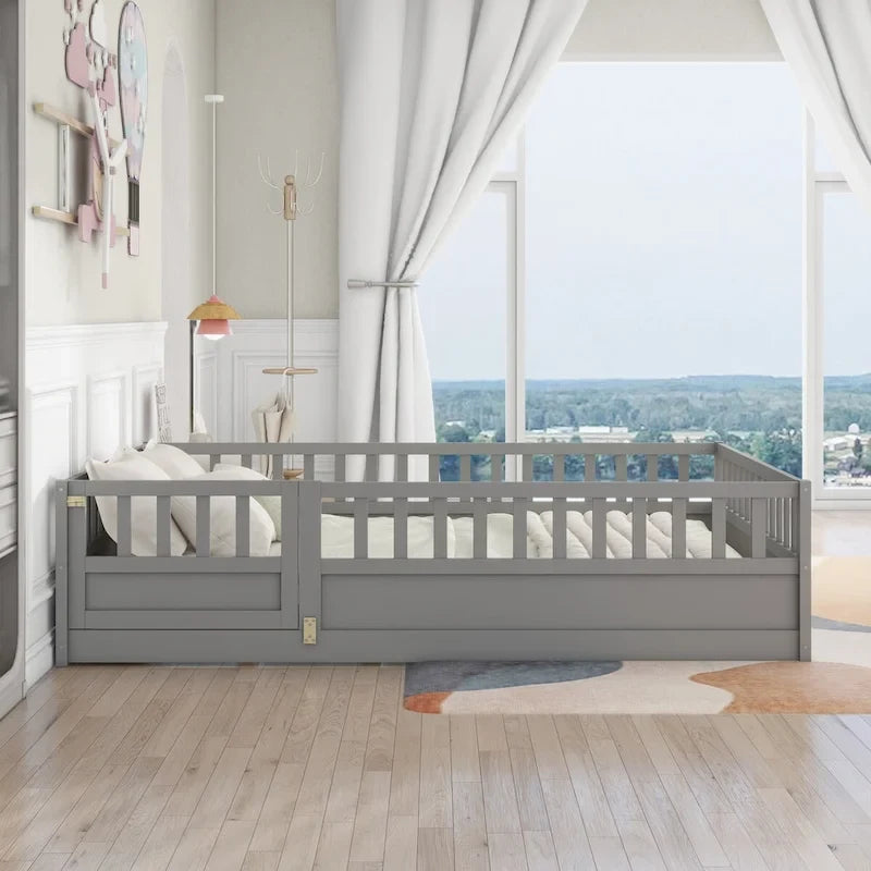 Lit de sol Montessori en bois pour enfant avec sommier à lattes
