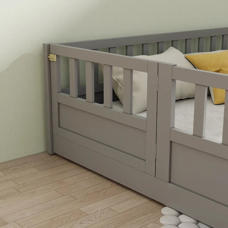 Lit de sol Montessori en bois pour enfant avec sommier à lattes