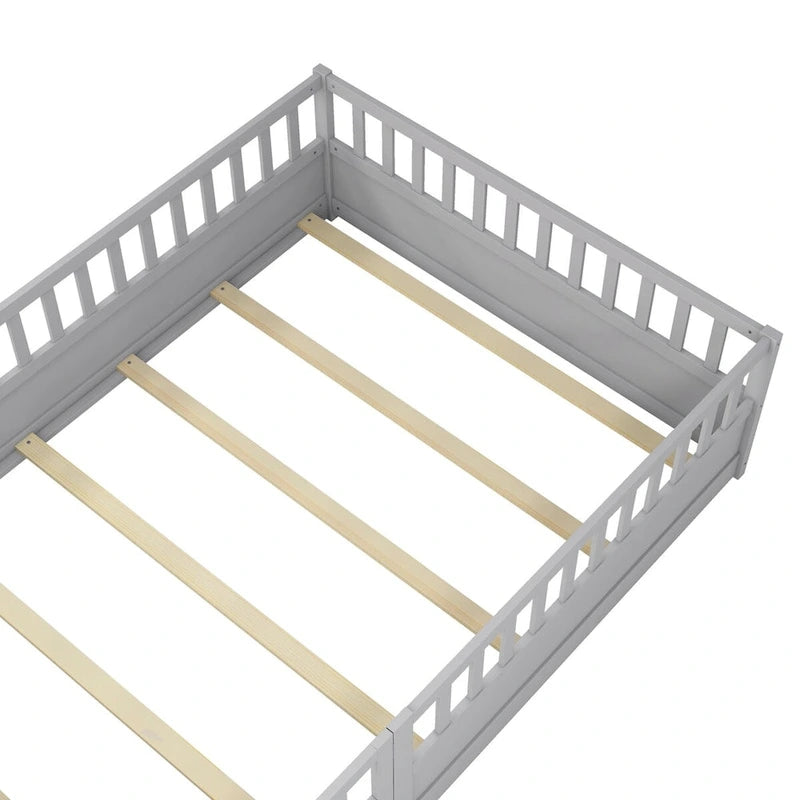 Lit de sol Montessori en bois pour enfant avec sommier à lattes
