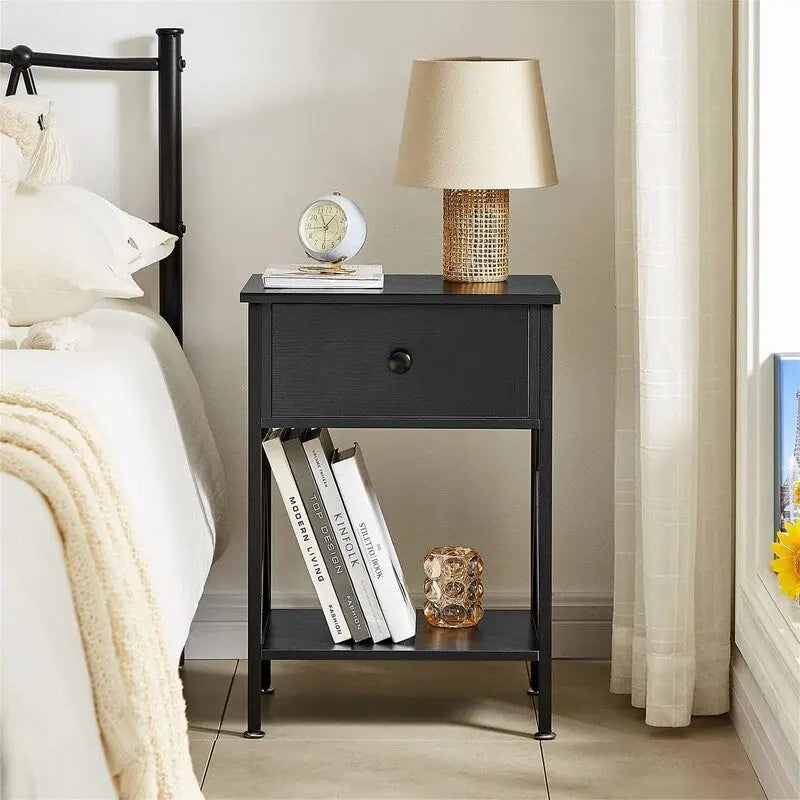 Tables de chevet modernes (lot de 2) - Noir intense
