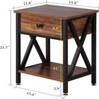 Tables de chevet modernes (lot de 2) - Noir intense