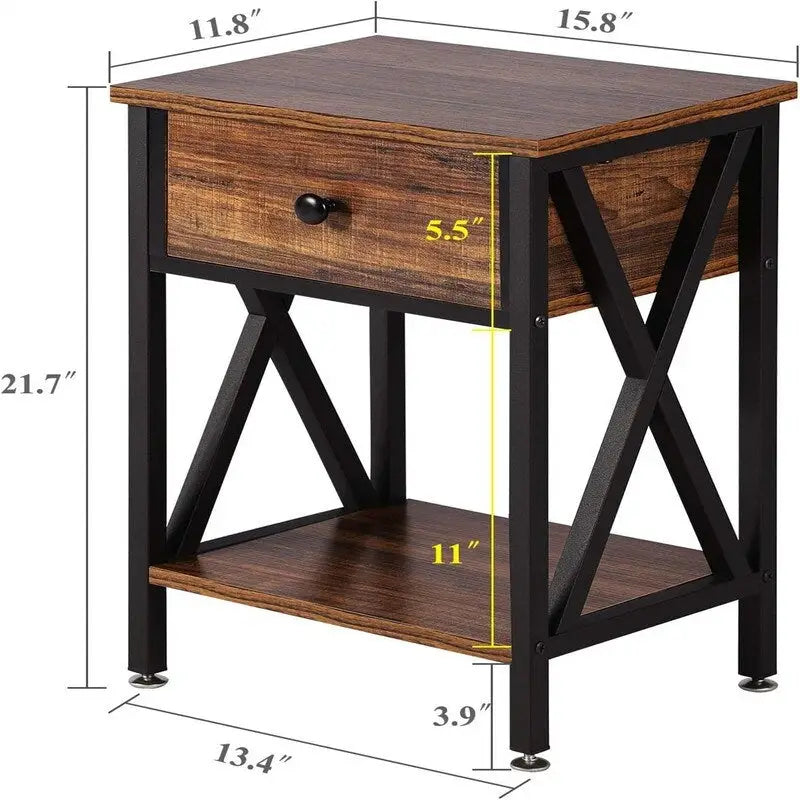 Tables de chevet modernes (lot de 2) - Noir intense