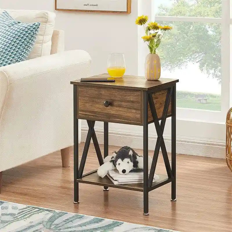 Tables de chevet modernes (lot de 2) - Noir intense