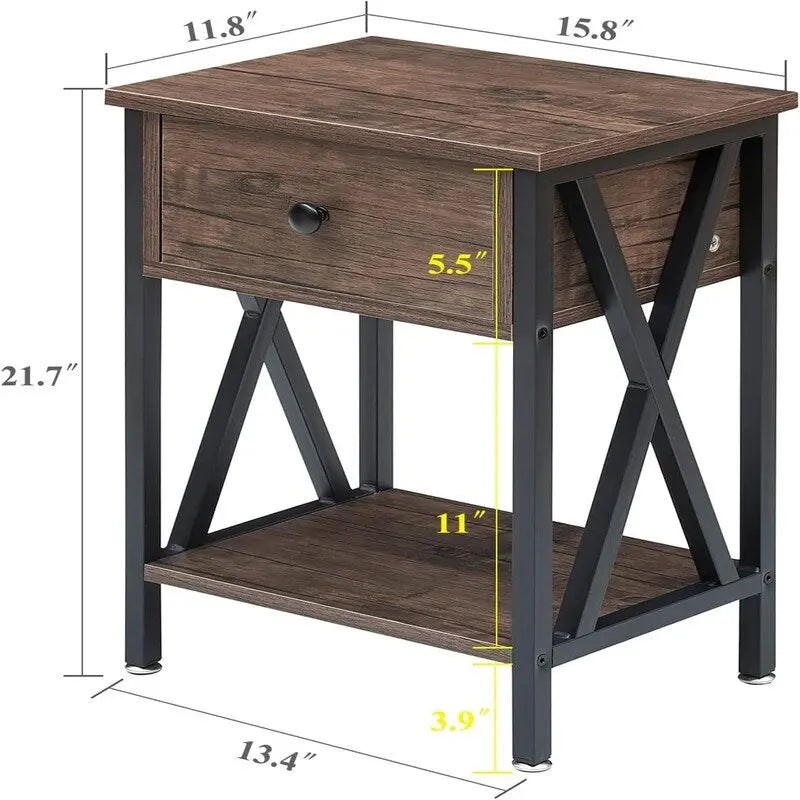 Tables de chevet modernes (lot de 2) - Noir intense