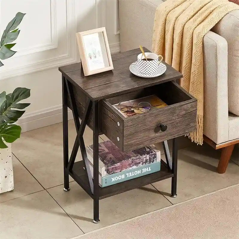 Tables de chevet modernes (lot de 2) - Noir intense