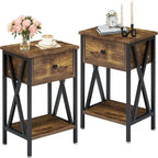 Tables de chevet modernes (lot de 2) - Noir intense