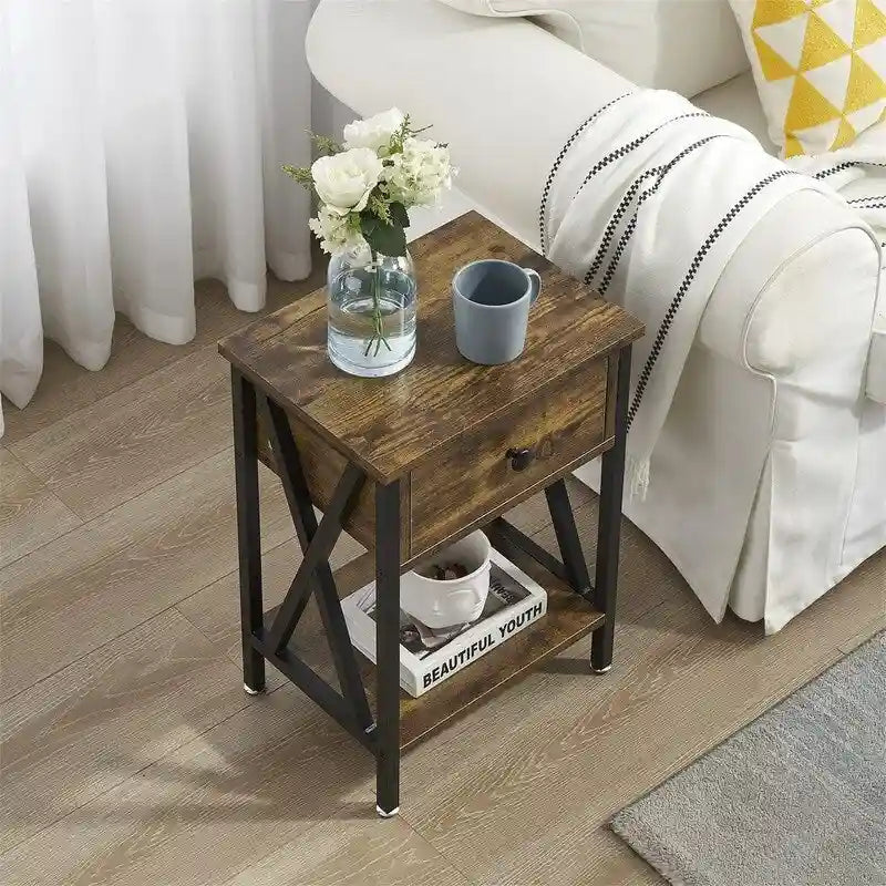 Tables de chevet modernes (lot de 2) - Noir intense