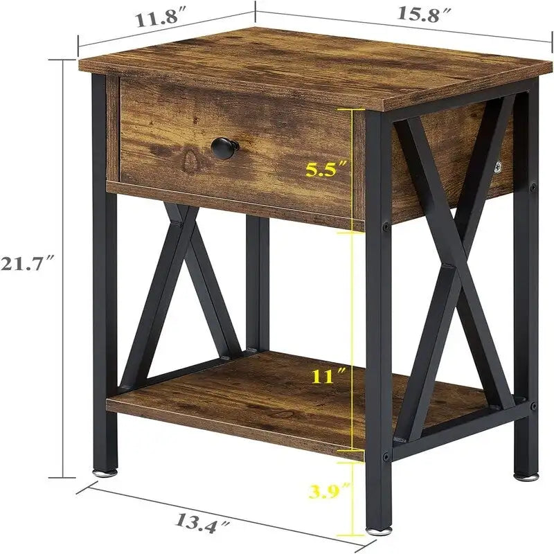 Tables de chevet modernes (lot de 2) - Noir intense