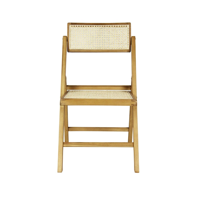 Chaise pliante en rotin du milieu du siècle