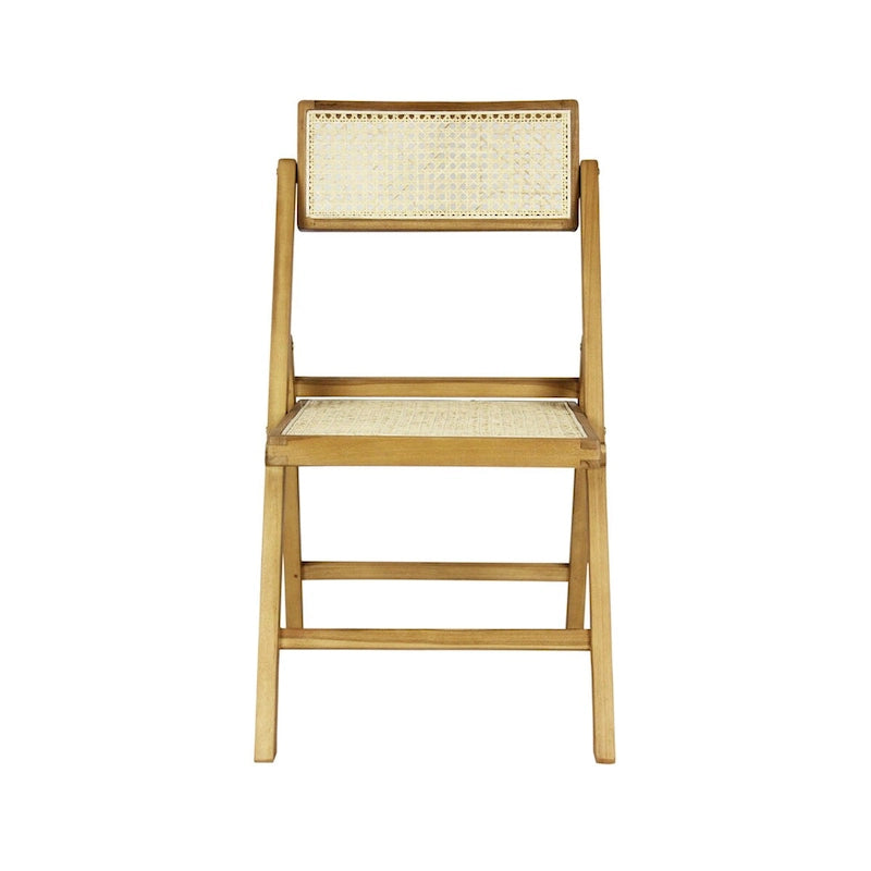 Chaise pliante en rotin du milieu du siècle