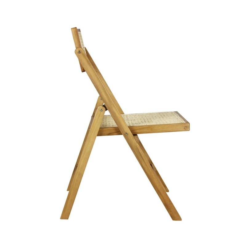 Chaise pliante en rotin du milieu du siècle