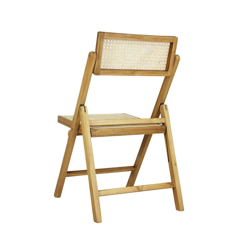 Chaise pliante en rotin du milieu du siècle