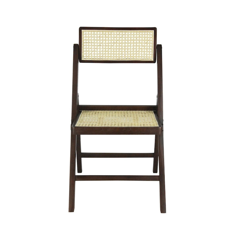 Chaise pliante en rotin du milieu du siècle