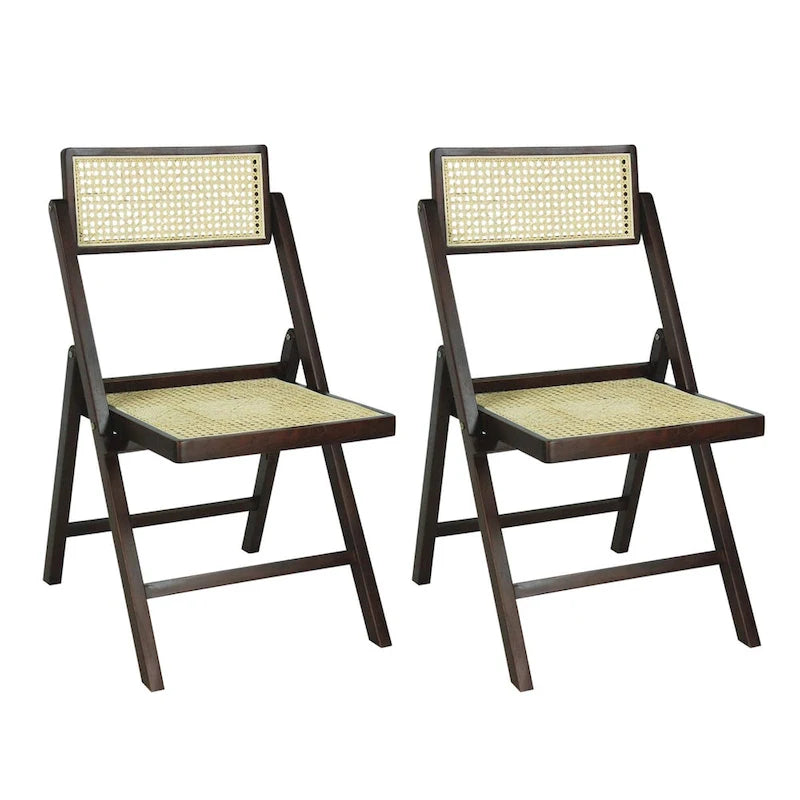 Chaise pliante en rotin du milieu du siècle