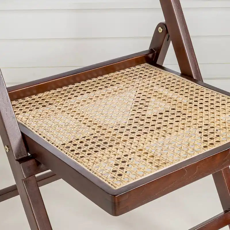 Chaise pliante en rotin du milieu du siècle