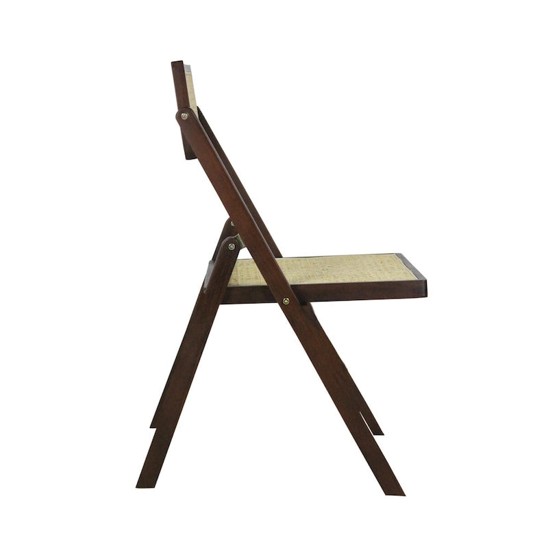 Chaise pliante en rotin du milieu du siècle