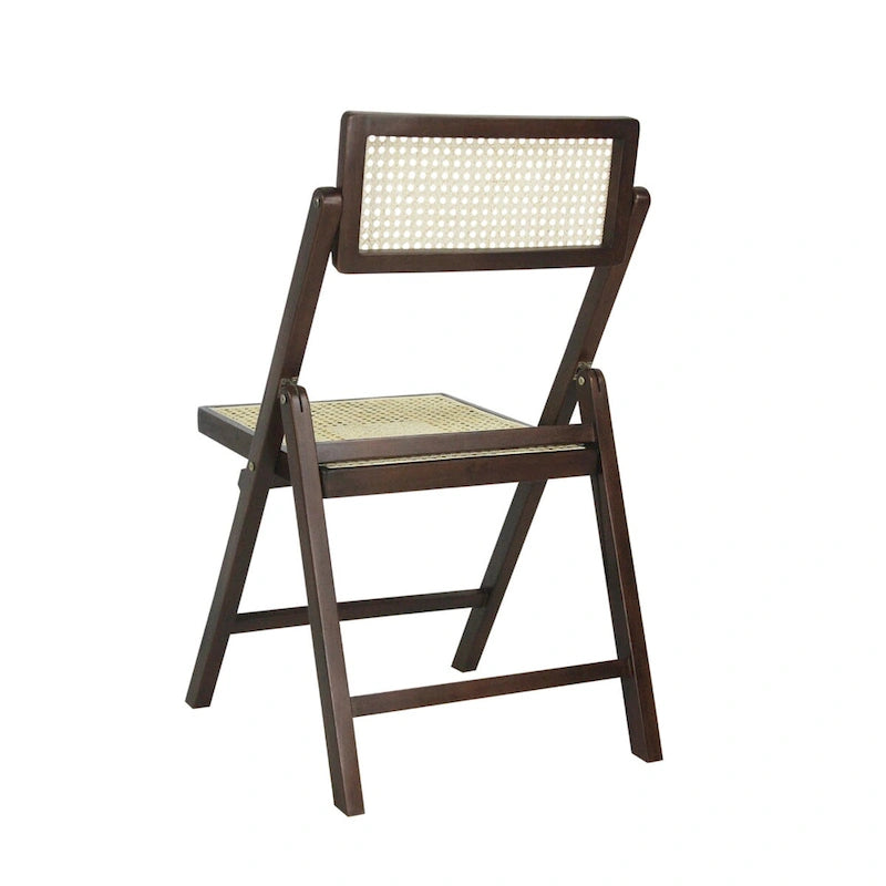 Chaise pliante en rotin du milieu du siècle